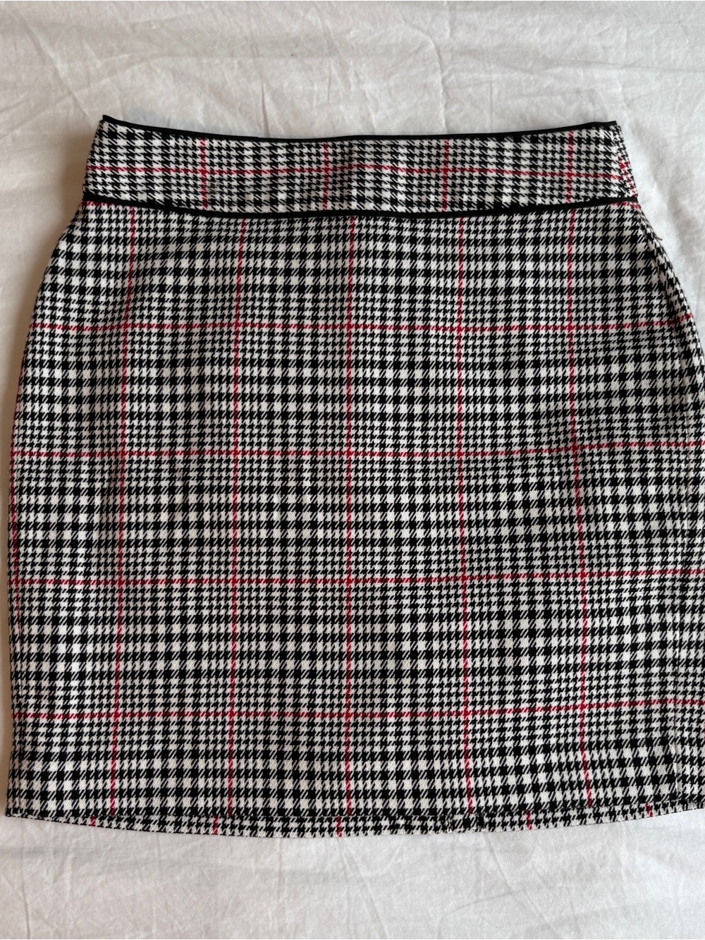 Houndstooth Plaid Mini Skirt Dark Academia Preppy Heritage 90's Minimalist Sz 4P